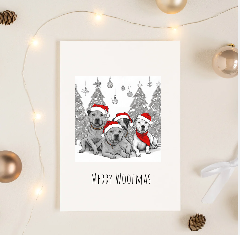 Staffymas Merry Mutts - Christmas Card image 0