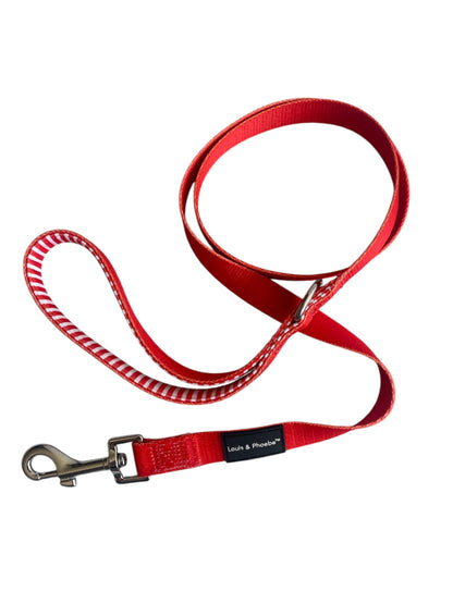 Louis & Phoebe - Candy Stripe Leash -Red