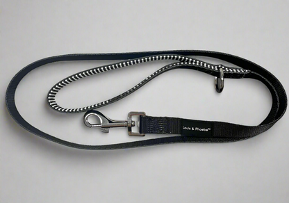 Louis & Phoebe - Striped Dog Lead - Black